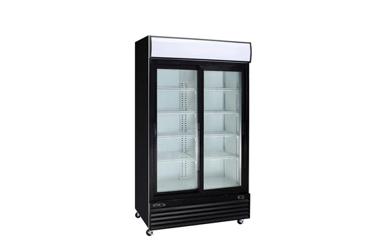 Kool-It KSM-36 - 45" Wide - 2 Slide Door Black Merchandiser Refrigerator