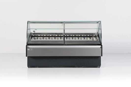 Hydra-Kool KFM-GL-80-S - 78" Wide Self Contained Curved Glass Gelato Display Case