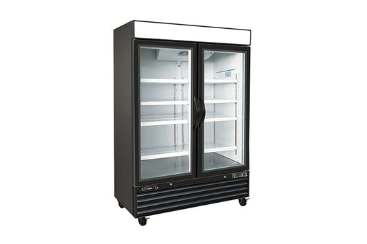 Kool-It KGF-48 - 54" Wide - 2 Swing Door Black Merchandiser Freezer