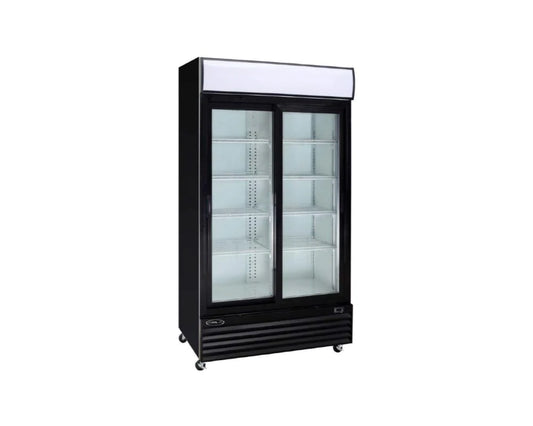 Kool-It KGM-36 - 45" Wide - 2 Swing Door Black Merchandiser Refrigerator
