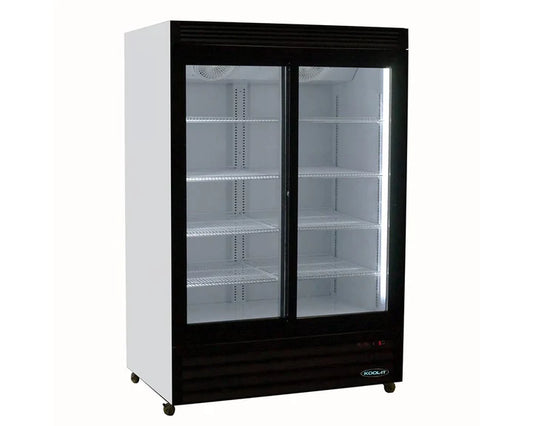 Kool-It KSM-40 - 48" Wide - 2 Slide Door Black Merchandiser Refrigerator