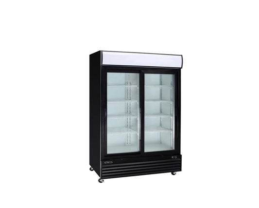 Kool-It KGM-50 - 52" Wide - 2 Swing Door Black Merchandiser Refrigerator