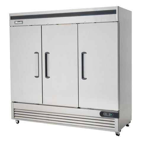 Migali C-3FB-HC 81" Three Section Reach In Freezer, (3) Solid Doors, 115/208-230v/1ph