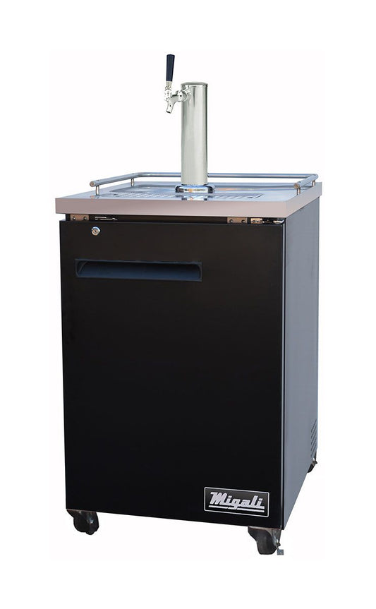 Migali C-DD23-1-HC 23 1/2" Kegerator Beer Dispenser w/ 1 Keg Capacity - 1 Column, Black, 115v