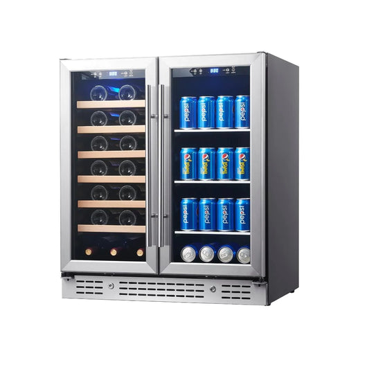 KingsBotlle 30" Combination Beer and Wine Cooler with Low-E Glass Door